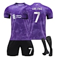 Pikkukuva 1 / 9: 23-24 Aikuisten ja Lasten Poikien Jalkapallopaidat Jalkapalloharjoitusasu Urheiluvaatteet 3-osainen setti 2324 liverpool toinen vieras#7 2324 liverpool second away#7 l
