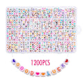 Miniatyrbillede 1 af 5: 1200 stk akryl alfabet perler 6mm DIY smykkefremstilling Typ A