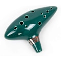 Miniatyrbillede 1 af 3: 12 Tone Alto C Ocarina med sangbogstativ, flaskegrøn halsrem