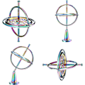 Miniatyrbild 1 av 4: Metallisk Gyroskop Anti-gravitation Snurrande Topp Gyroskop Balansleksak Pedagogisk Present Färgglad (FMY)
