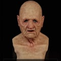 Miniatyrbillede 1 af 4: Halloween latexmaske - gammel mand dekor realistisk ansigtsmaske til menneskelig rynke A