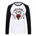 Dam Herr Stranger Things Hellfire Club T-shirt Långärmad Topp-FS- 2XL