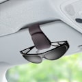 Miniatyrbild 2 av 6: Magnetisk solglasögonhållare i läder, glasögonhållare för bilens solskydd, passar glasögon i olika storlekar Brown