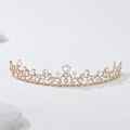 Miniatyrbillede 4 af 5: Glitrende Krystal Krone Prinsesse Tiara Rhinestone Blad Fest