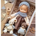 Miniatyrbild 1 av 2: Handgjord Waldorfdocka, handgjord stickad docka, handgjord plyschdocka, jul Waldorfdocka, julklapp till flickor Style 16