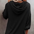 Miniatyrbillede 3 af 7: Hættetrøje til Kvinder Teen Toppe Langærmet Oversize Pullover-Sort - Perfet-X42- S