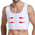 Miniatyrbillede 2 af 5: Mænd Gynækomasti Shaper Ny Slankende Brystkontrol Boobs Shapewear Undertøj Mavebælter Krogkontrol Sort Hook Black XL