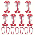 Vindtäta tältpinnar i aluminium (7-pack) – Campingfiskbensankare för säker rep- och däcksfixering 7pcs Red