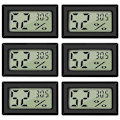 Miniatyrbillede 1 af 5: Digital temperatur- og fugtighedsmåler Termometer Mini Digital Termometer Hygrometer og Fugtighedsmåler Sort (6-pakke - Firkant)