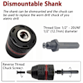 Miniatyrbillede 5 af 5: Metall Tungt 1/2-20UNF 13mm Borrchuck Hex Skaft/SDS/Socket Firkant Adapter js