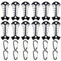 Vindtäta tältpinnar i aluminium (7-pack) – Campingfiskbensankare för säker rep- och däcksfixering 12pcs Black