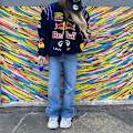 Miniatyrbilde 3 av 5: Racingjakke Vintage, Bomberjakke Print, F1 Streetwear Jakke Y2k 2XL