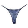 Miniatyrbild 1 av 2: 3-pack G-string trosor för kvinnor bomullstrosor stretch T-back stringtrosor låg midja hipster underkläder sexig S-xl perfekt 3pc blå 3pc blue 3pc blue S