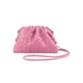 Miniatyrbild 1 av 2: PU Vävd Väska Satchel Cloud Mini Läder Clutch Väska Rosa Färg