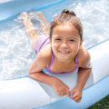 Miniatyrbild 4 av 5: Sommar-Simning-Rektangulär Uppblåsbar Pool Blå Vuxna Barn Vatten Semester Party Leksak - 166 x 100 x 25 cm -PO-