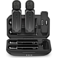 Miniatyrbillede 1 af 5: 2 stk. Trådløse Lavaliermikrofoner til iPhone iPad Android med Opladningsetui 7H Clip-on Reversmikrofon Trådløs