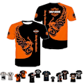 Pikkukuva 6 / 7: HarleyDavidson Moottoripyörä Miesten Kesä Casual Lyhythihainen T-paita C C C L