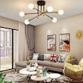 Miniatyrbilde 5 av 5: Moderne Sputnik lysekrone taklampe for stue-X42- 6 Lights