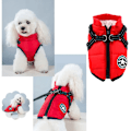 Miniatyrbild 3 av 5: Vinterhundjacka med sele - Hundkläder för vinter - Vattentät - Marinblå navy M