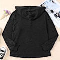 Miniatyrbillede 6 af 7: Hættetrøje til Kvinder Teen Toppe Langærmet Oversize Pullover-Sort - Perfet-X42- XXL