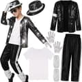 Michael Jackson-cosplaykostume til børn og voksne, outfit til stepdans-FY- 3XL