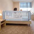 Miniatyrbilde 3 av 4: UISEBRT Senggjerde Høydejusterbar 150 cm Anti-fallbeskyttelse Babygjerde for familie- og barneseng Grå Grå