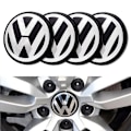 Miniatyrbild 1 av 5: 4-pack - Volkswagen VW Centrumkåpor / Hjulnav Emblem - Bil Silver Silver 56 mm - Självhäftande