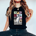 Miniatyrbillede 1 af 2: Taylor Swift trykt kortærmet T-shirt dametrøjer sort XL sort svart XL