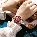 Miniatyrbillede 5 af 5: POEDAGAR Ur Mode Luksus Bordeaux Quartz Ure Vandtæt Rustfrit Stål Plet Damer Armbåndsur Romantisk Kæreste Gave Red(.429)