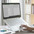 Miniatyrbillede 4 af 5: Bærbar computerstativ med åbent design - Justerbar hvid