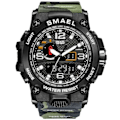 Miniatyrbillede 1 af 5: SMAEL Nyt Herreur 50M Vandtæt Ur Alarm Reloj Hombre 1545D Dual Display Armbåndsur Quartz Militærure Til Mænd‘-PO- CamoArmyGreen