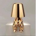 Miniatyrbillede 1 af 4: Senglampe med touch-funktion, guld Thinker-lampe, trådløs, genopladelig, bærbar, dekorativ natlampe i guld Guld E