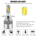 Miniatyrbilde 3 av 5: LED-frontlykter for Ski-doo snøscooter 9003 H4 Høy/lav Dual Beam Hvit 2 stk