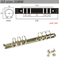 Miniatyrbillede 2 af 4: 2 stk. A5 notesbog 6-huls ringbindmekanismer 3 cm diameter guld farve metal klemme ringbind DIY fyldpapir opbevaringsmappe tilbehør
