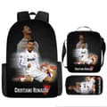 Cristiano Ronaldo and Messi Children's Backpack, Printed Pencil Case, CR7 Backpack, Large Capacity Three-Piece Set-FY- Style 19