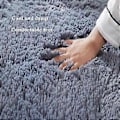 Miniatyrbillede 4 af 5: Stor plysset tæppe stue dekoration fluffy tæppe tykt soveværelse tæppe skridsikkert gulv blødt lounge tæppe ensfarvet tæppe (140X200cm(55X78.7In) hvid)