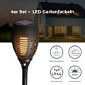 Pikkukuva 4 / 5: 4 aurinkokennolamppua LED-soihtuja ulkokäyttöön I IP44 I Automaatti