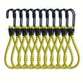 10-pack reflekterande elastiskt tältrep med krokar – tältlinor för camping, armégrön Yellow