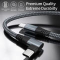 Miniatyrbillede 2 af 2: INF USB-C-oplader med vinklet stik 60 W hurtigopladning Grå Grå 3 m