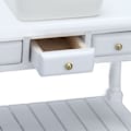 Pikkukuva 5 / 8: Dockhusbadrum Set 1:12 Dockhus Miniatyr Vit Tvättställ Bordsset Badrumstillbehör Leksaker