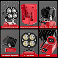 Miniatyrbillede 4 af 4: LED arbejdslys til 18V batteri, 40W 6000LM lommelygte, LED belysning, 18V batteridrevet arbejdslys