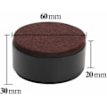 Miniatyrbillede 5 af 5: Møbelben 3cm kulstofstål møbelforhøjelse, kulstofstål sengforhøjelse 6cm, møbelforhøjelse til møbelhøjde 3cm, rund sort