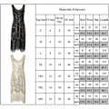 Pikkukuva 2 / 3: Mekko Great Gatsby -teemajuhliin, paljetein, hapsuin, vintage-tyylinen, beige Beige 3XL
