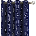 Pikkukuva 1 / 5: Tumman siniset pimennysverhot, 213 cm pitkät, 2 kpl, purjerenkailla, lämpöeristetyt aaltoilevat verhot makuuhuoneeseen, 132 x 213 cm [YDE]