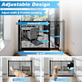 Miniatyrbilde 4 av 5: Kampanjetilbud – 72×120cm Justerbar Hundegrind – Ingen Boring, Uttrekkbar & Portabelt Dyregjerde for Døråpninger, Perfekt for hunder-X42- 72*120cm