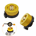 Miniatyrbilde 1 av 5: 2 stk. gylne camping gassadaptere, utendørs camping komfyr gassflaske adapter, delt brenner ovn gasskontakt for fotturer og camping gassbrenner