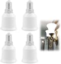 4 pcs E14 to E27 Light Bulb Socket Adapter, E14 to E27 Socket Converter 220V, Lamp Adapter for LED Bulbs, Incandescent Bulbs-FY-