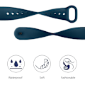 Miniatyrbillede 3 af 6: Rem til Xiaomi Mi Band 4/Mi Band 3, 3 stk justerbar sportsarmbånd i silikone, sort + grå + midnatsblå