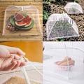 Miniatyrbild 2 av 4: Matnät, 43 cm nät pop-up matnät, tårtkopp för utomhusbruk, festpicknick, grillning, återanvändbar och hopfällbar (6-pack)