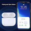 Pikkukuva 2 / 5: Trådlös laddningsfodralersättning kompatibel med Airpod 3:e generationen, 620 mAh med Bluetooth-knapp för parkoppling